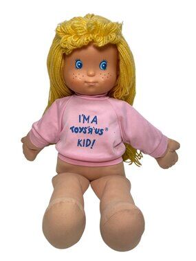 I'm A Toys R Us Kid Vintage 1981 Gatabox Doll Yellow Yarn Hair Blue Eyes